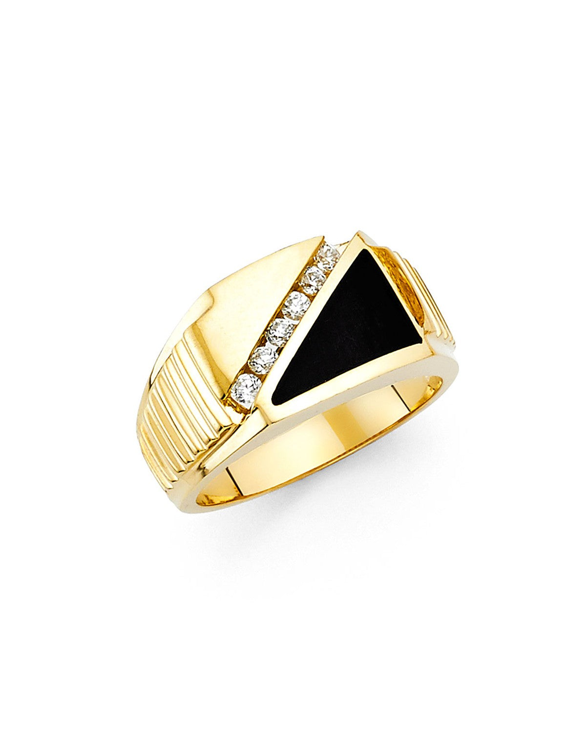 14K Yellow Gold Onyx Men's Ring (RG-1541)