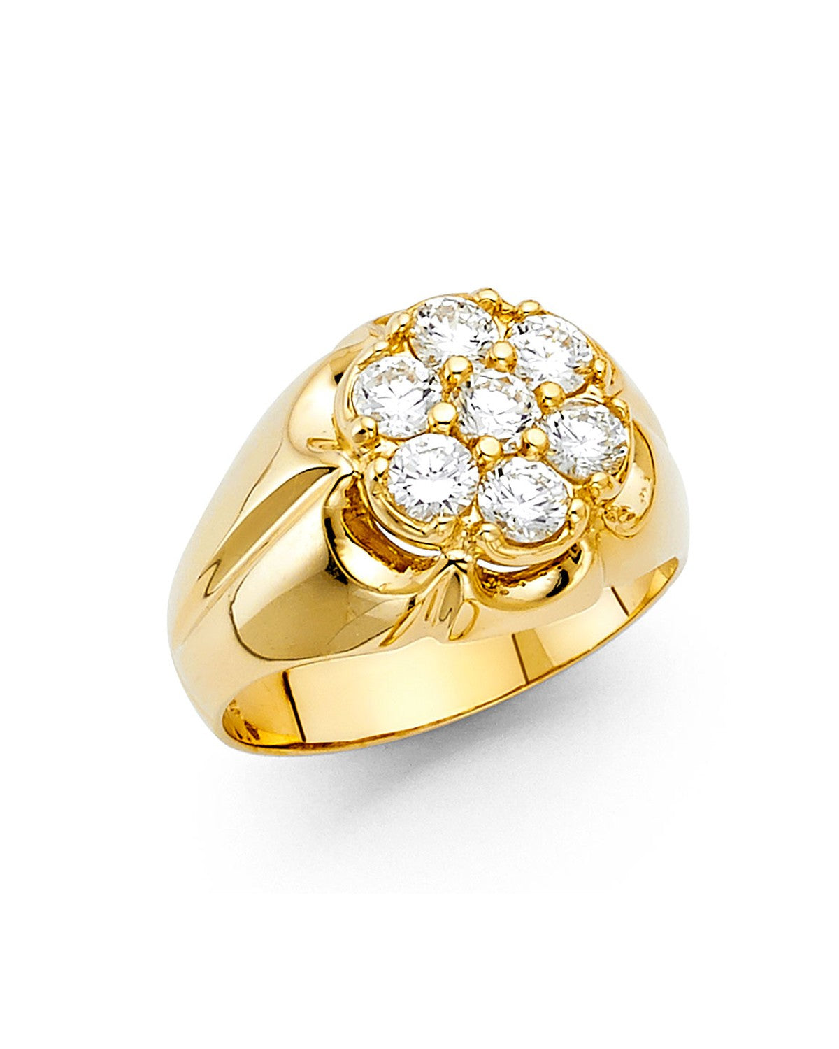 14K Yellow Gold CZ Men's Ring (RG-1566)