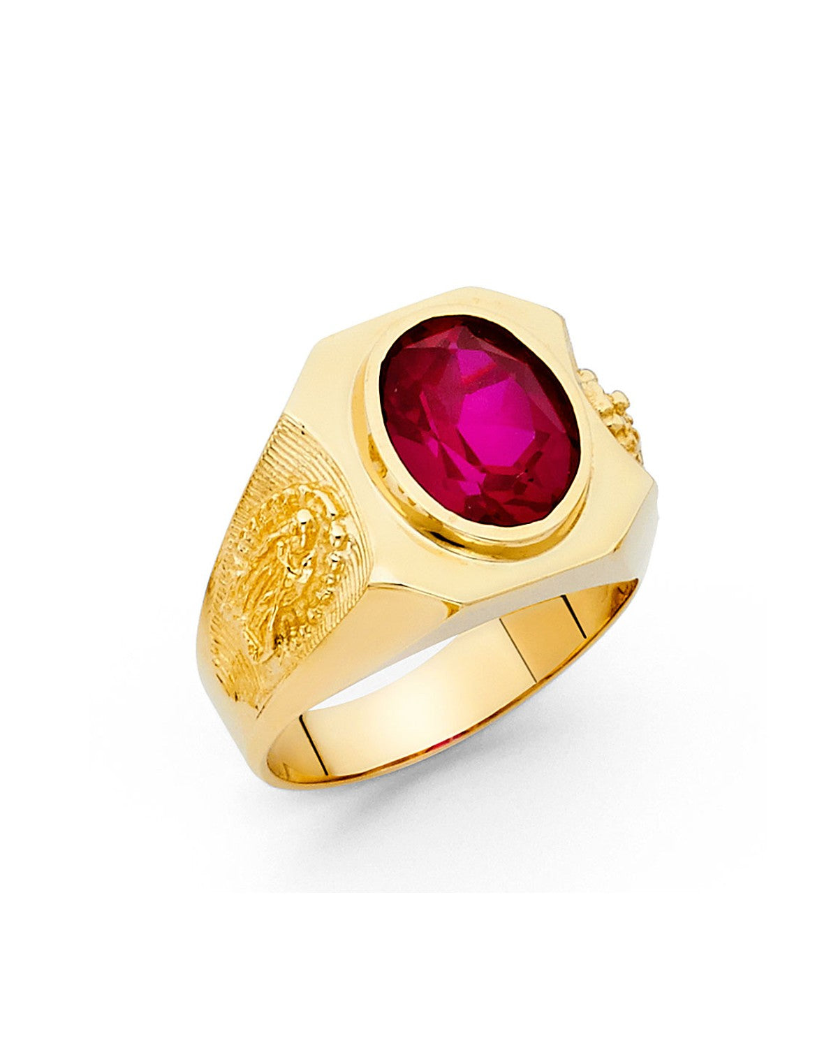 14K Yellow Gold CZ Men's Ring (RG-1608)