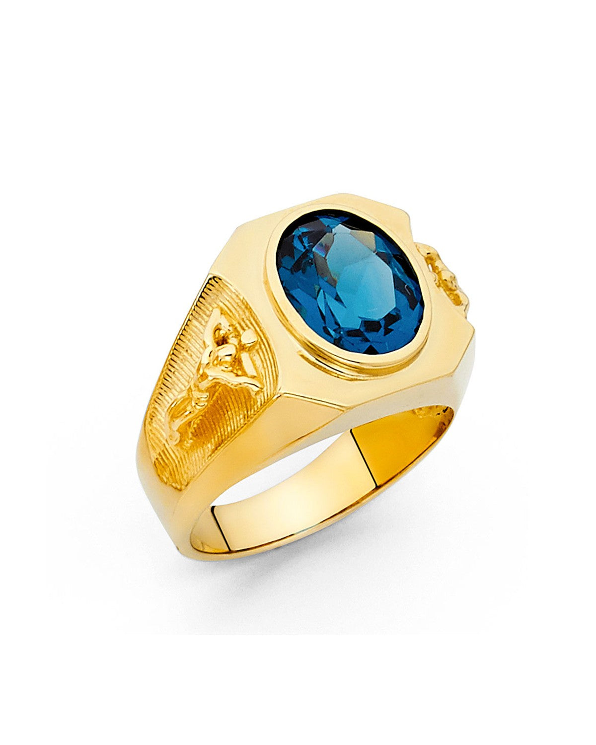 14K Yellow Gold CZ Men's Ring (RG-1609)
