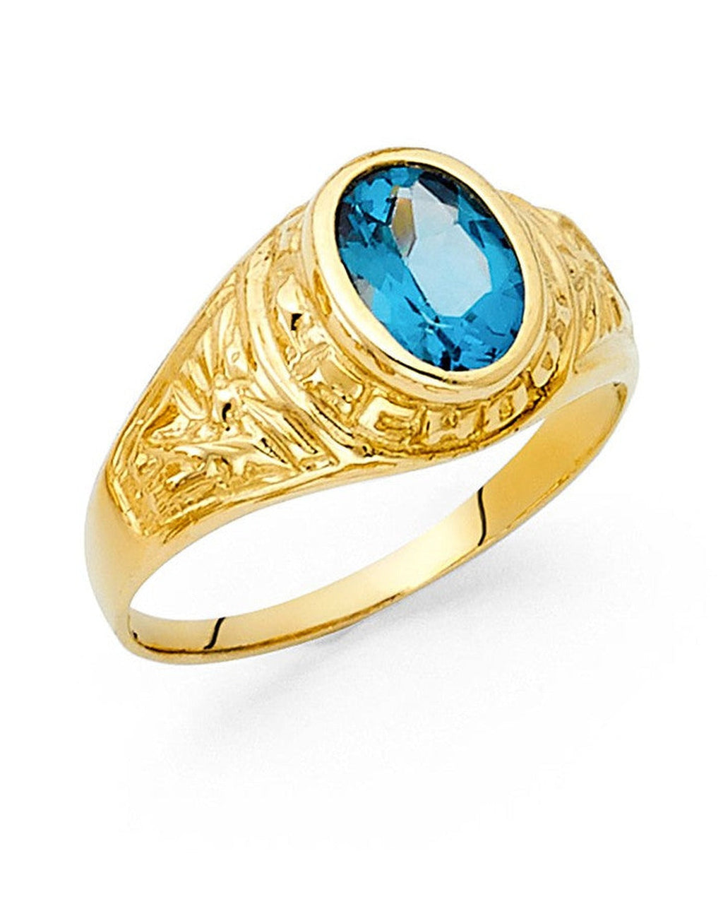 14K Yellow Gold CZ Men's Ring (RG-1624)