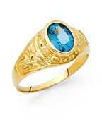 14K Yellow Gold CZ Men's Ring (RG-1624)