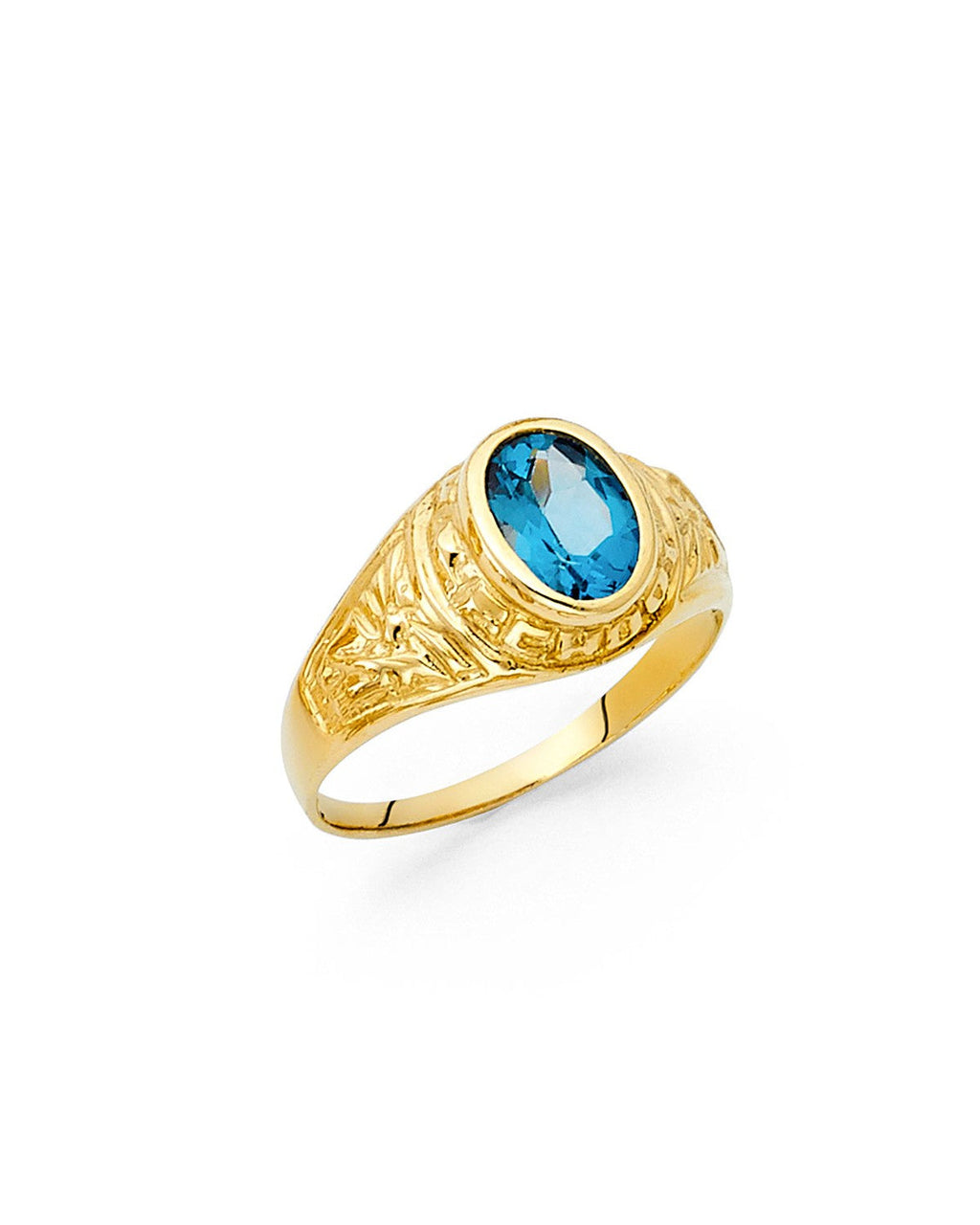 14K Yellow Gold CZ Men's Ring (RG-1624)