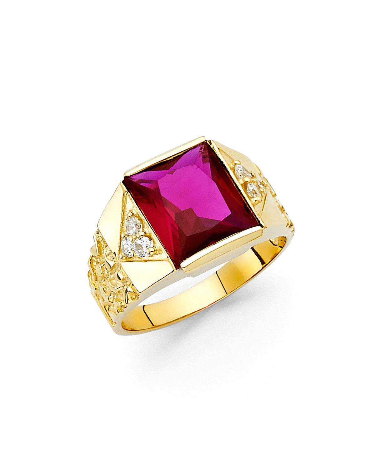 14K Yellow Gold CZ Men's Ring (RG-1625)
