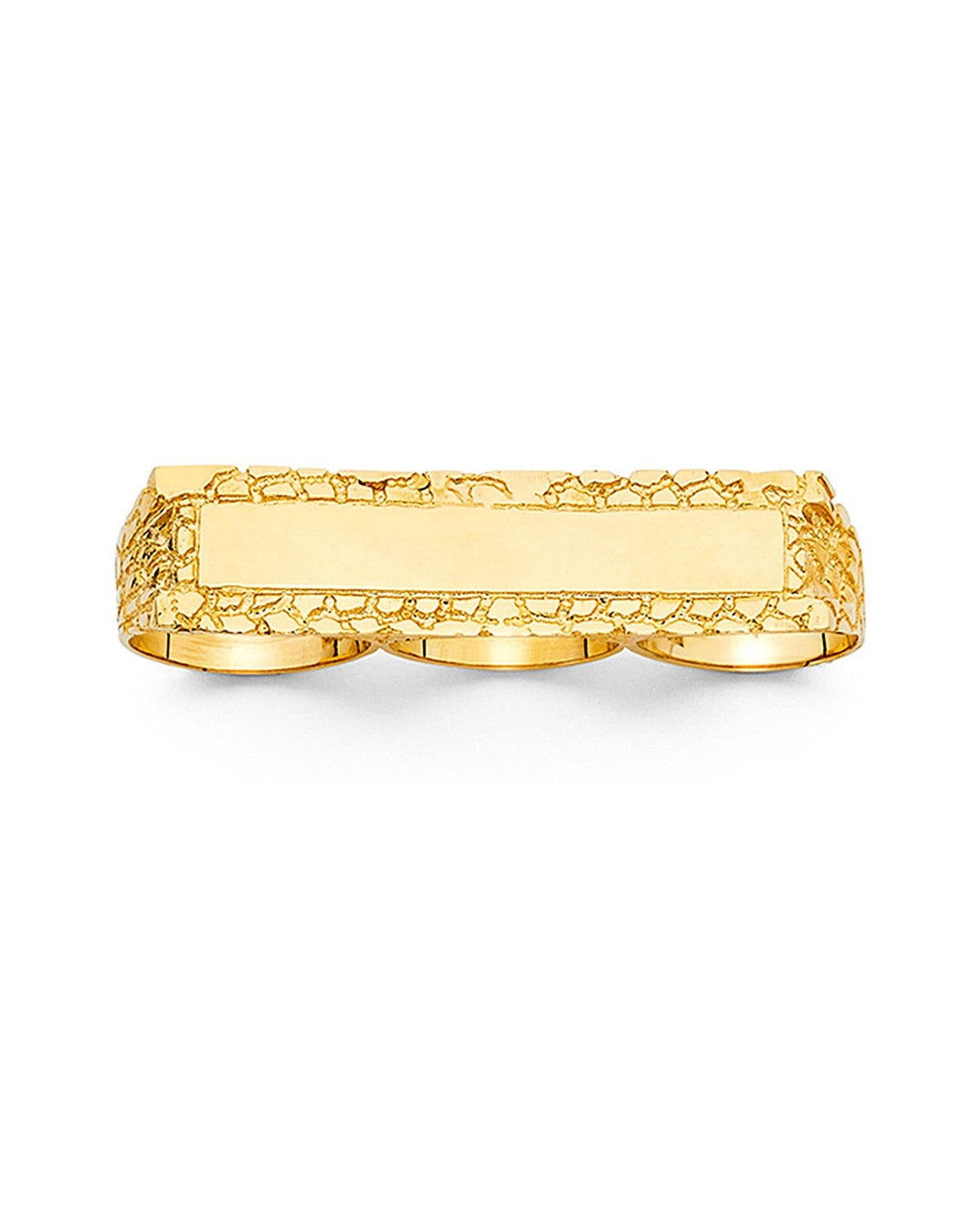 14K Yellow Gold 3 Finger Men's Ring (RG-1635)