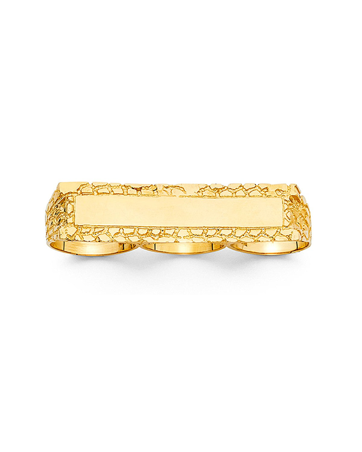 14K Yellow Gold 3 Finger Men's Ring (RG-1635)