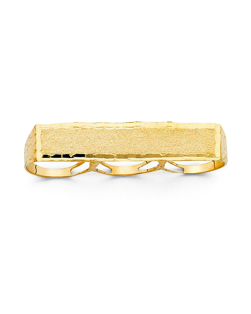 14K Yellow Gold 3 Finger Men's Ring (RG-1636)