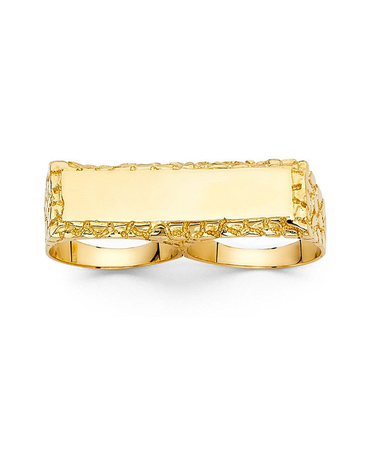 14K Yellow Gold 2 Finger Men's Ring (RG-1637)