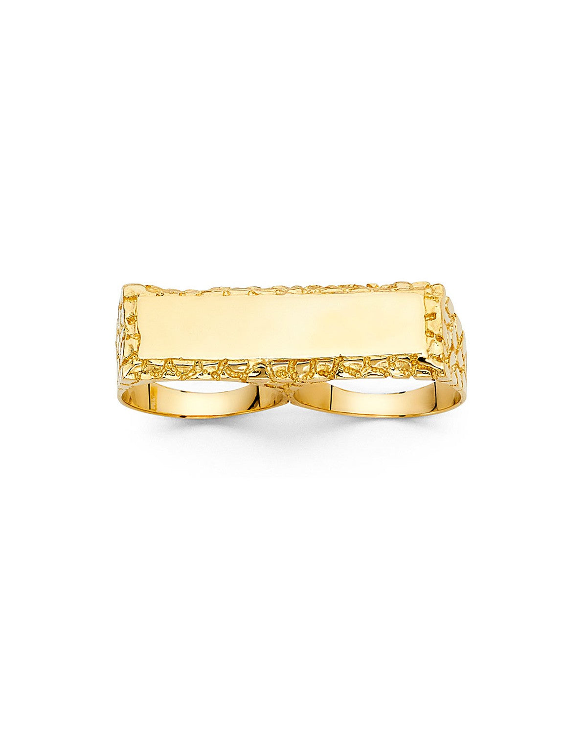 14K Yellow Gold 2 Finger Men's Ring (RG-1637)