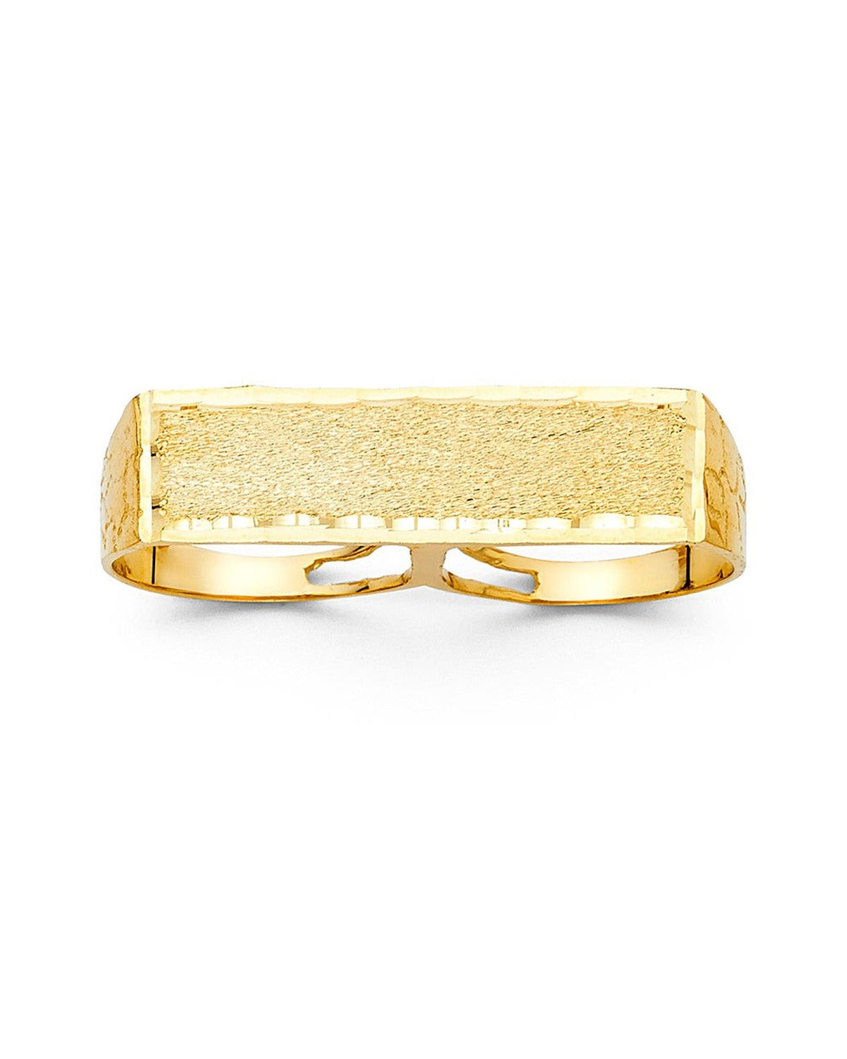14K Yellow Gold 2 Finger Men's Ring (RG-1638)