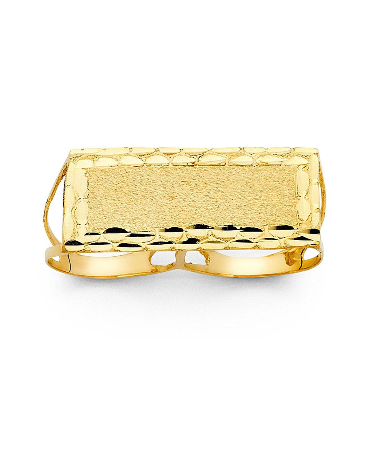 14K Yellow Gold 2 Finger Men's Ring (RG-1639)