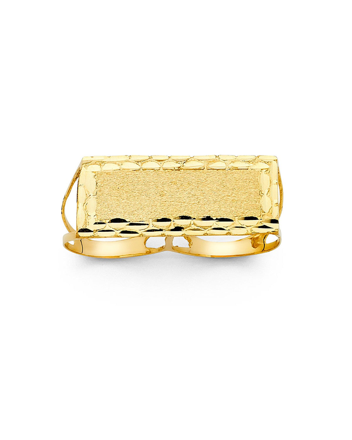 14K Yellow Gold 2 Finger Men's Ring (RG-1639)