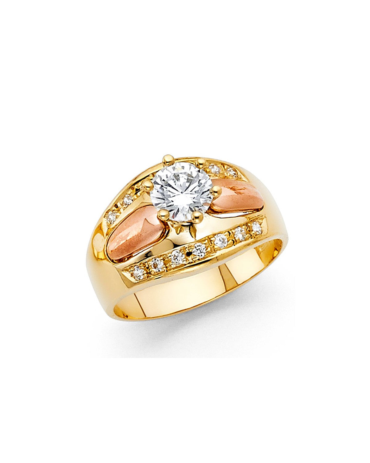 14K Two-Tone Gold 2T CZ Engagement Ring (RG-1751)
