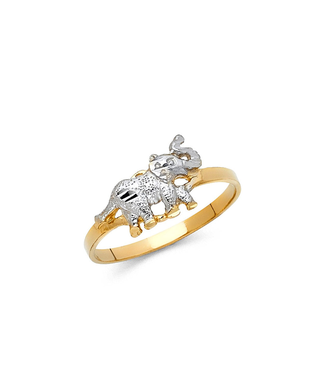 14K Two-Tone Gold 2T Fancy Elephant Ring (RG-2082)