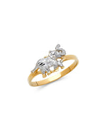 14K Two-Tone Gold 2T Fancy Elephant Ring (RG-2082)