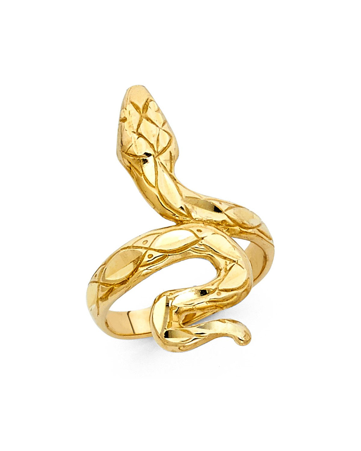 14K Yellow Gold Fancy Snake Ring (RG-2095)