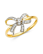 14K Yellow Gold 2T CZ Fancy Ring (RG-2141)