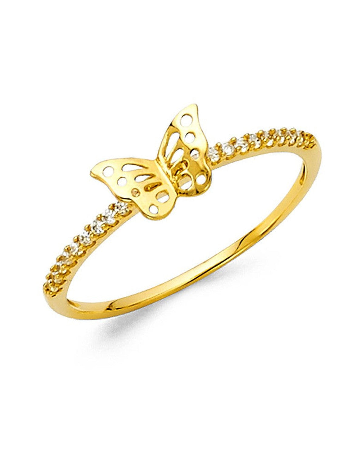 14K Yellow Gold CZ Fancy Ring (RG-2147)