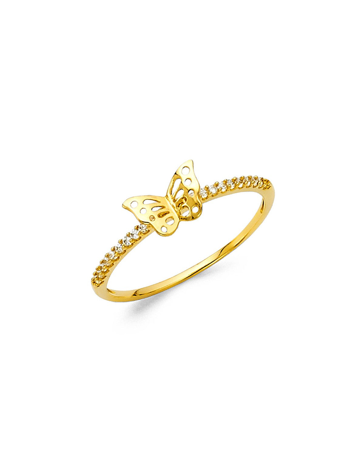 14K Yellow Gold CZ Fancy Ring (RG-2147)