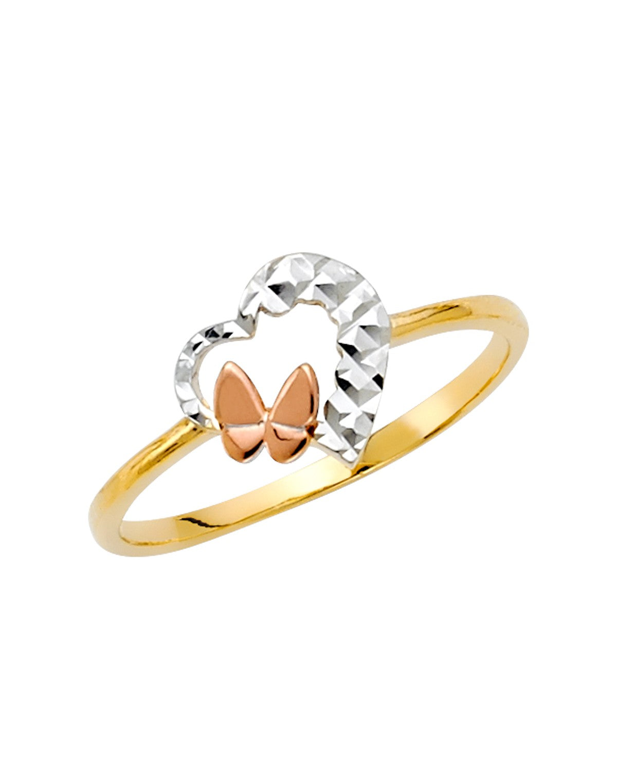14K Two-Tone Gold 2T CZ Fancy Ring (RG-2154)