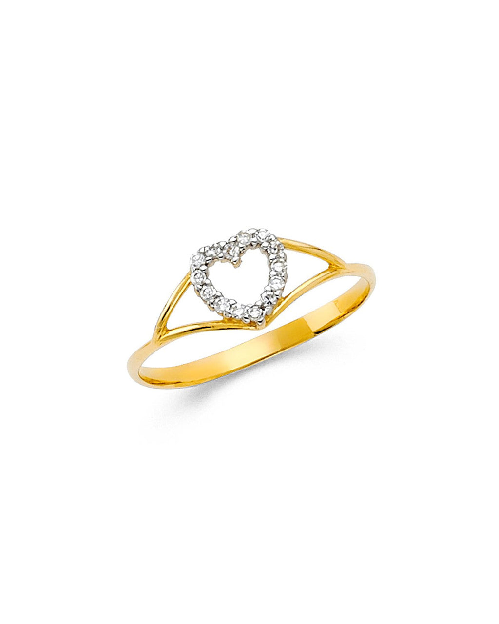 14K Two-Tone Gold 2T CZ Fancy Ring (RG-2157)