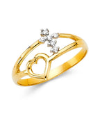 14K Two-Tone Gold 2T CZ Fancy Ring (RG-2175)
