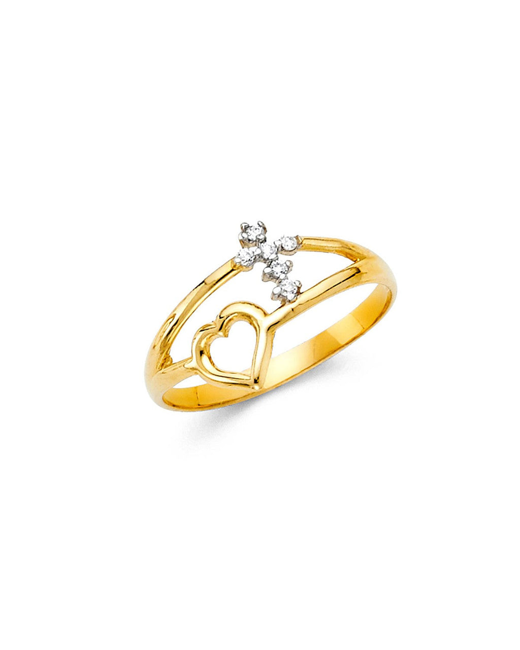 14K Two-Tone Gold 2T CZ Fancy Ring (RG-2175)
