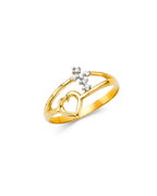 14K Two-Tone Gold 2T CZ Fancy Ring (RG-2175)