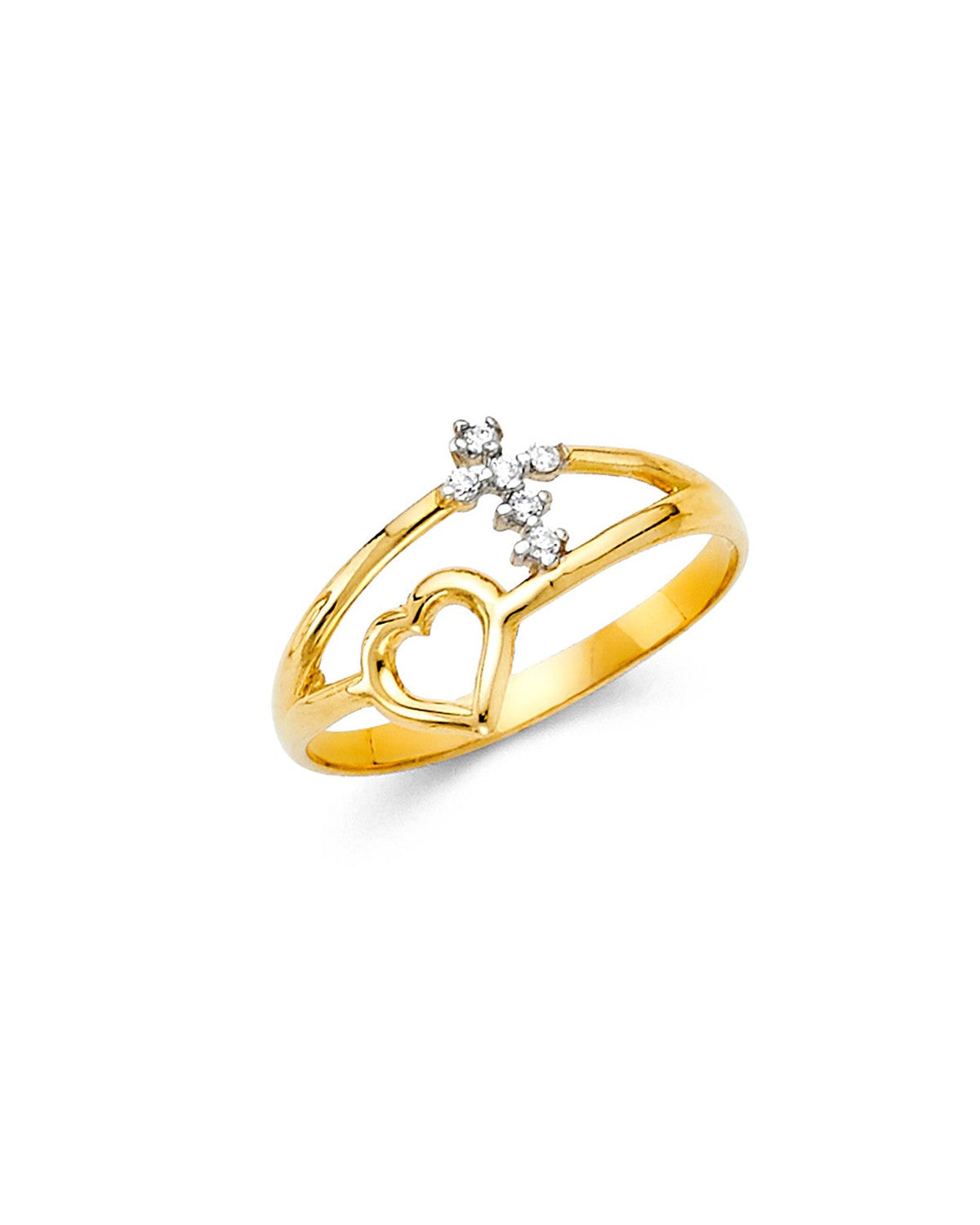 14K Two-Tone Gold 2T CZ Fancy Ring (RG-2175)