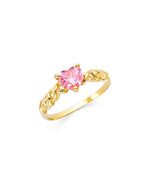 14K Yellow Gold CZ Fancy Ring (RG-2191)