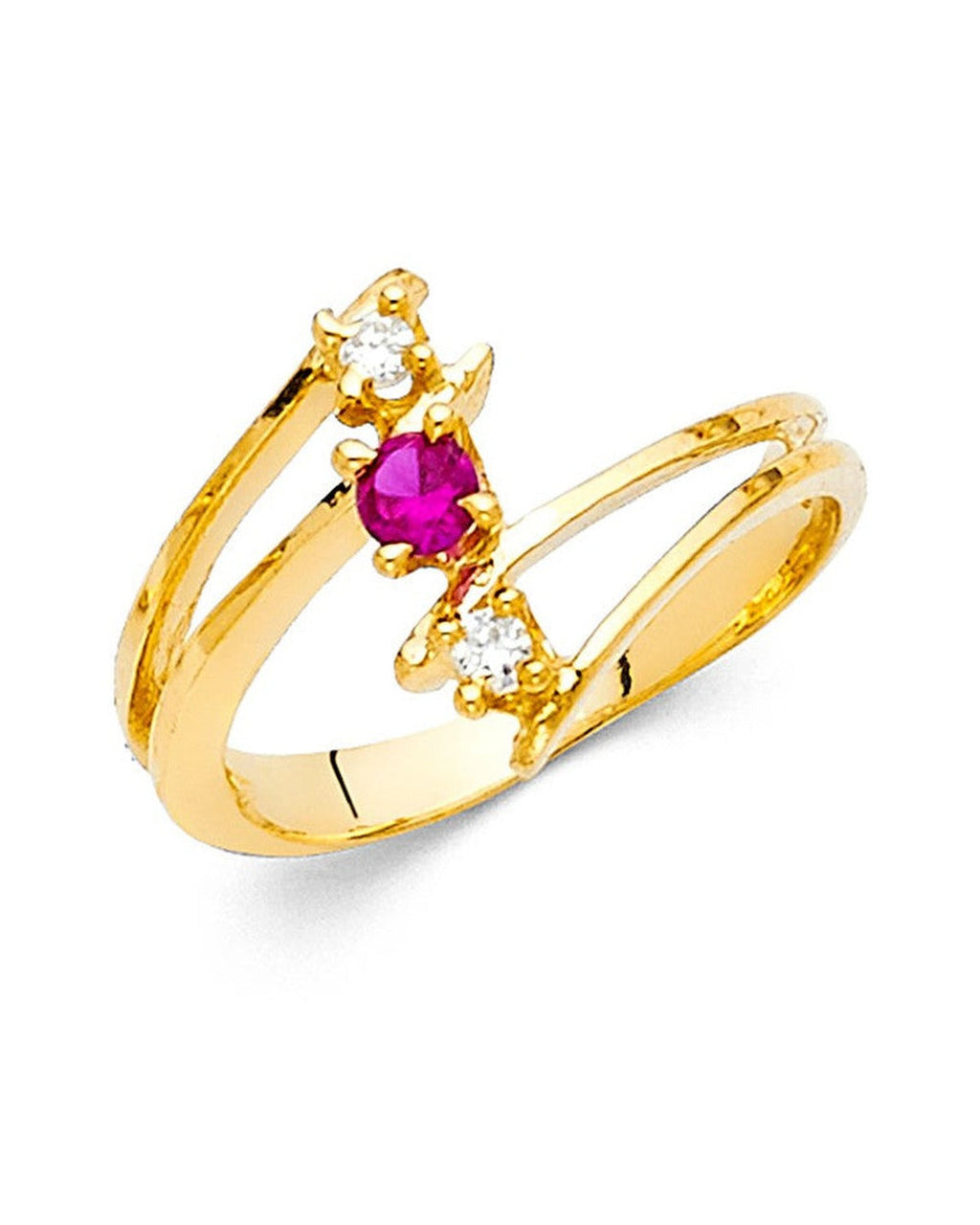 14K Yellow Gold CZ Fancy Ring (RG-2199)