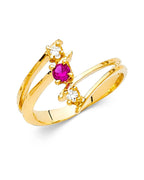 14K Yellow Gold CZ Fancy Ring (RG-2199)