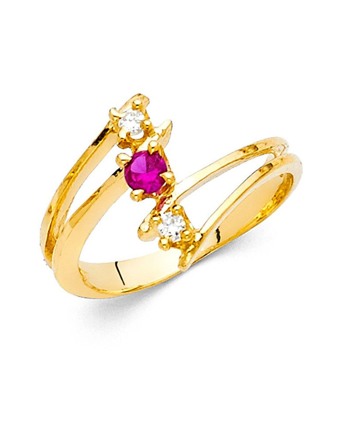 14K Yellow Gold CZ Fancy Ring (RG-2199)