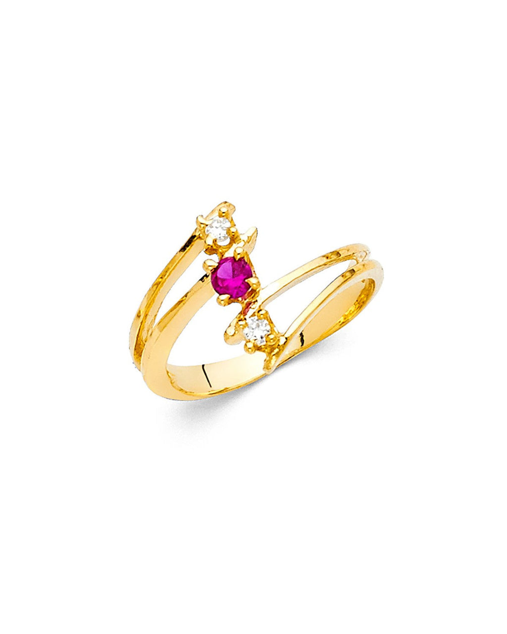14K Yellow Gold CZ Fancy Ring (RG-2199)
