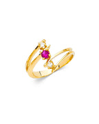 14K Yellow Gold CZ Fancy Ring (RG-2199)