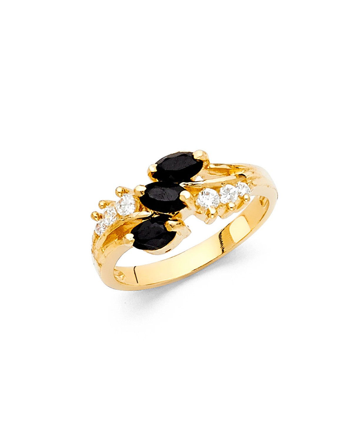 14K Yellow Gold CZ Fancy Ring (RG-2200)
