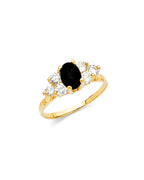 14K Yellow Gold CZ Fancy Ring (RG-2206)