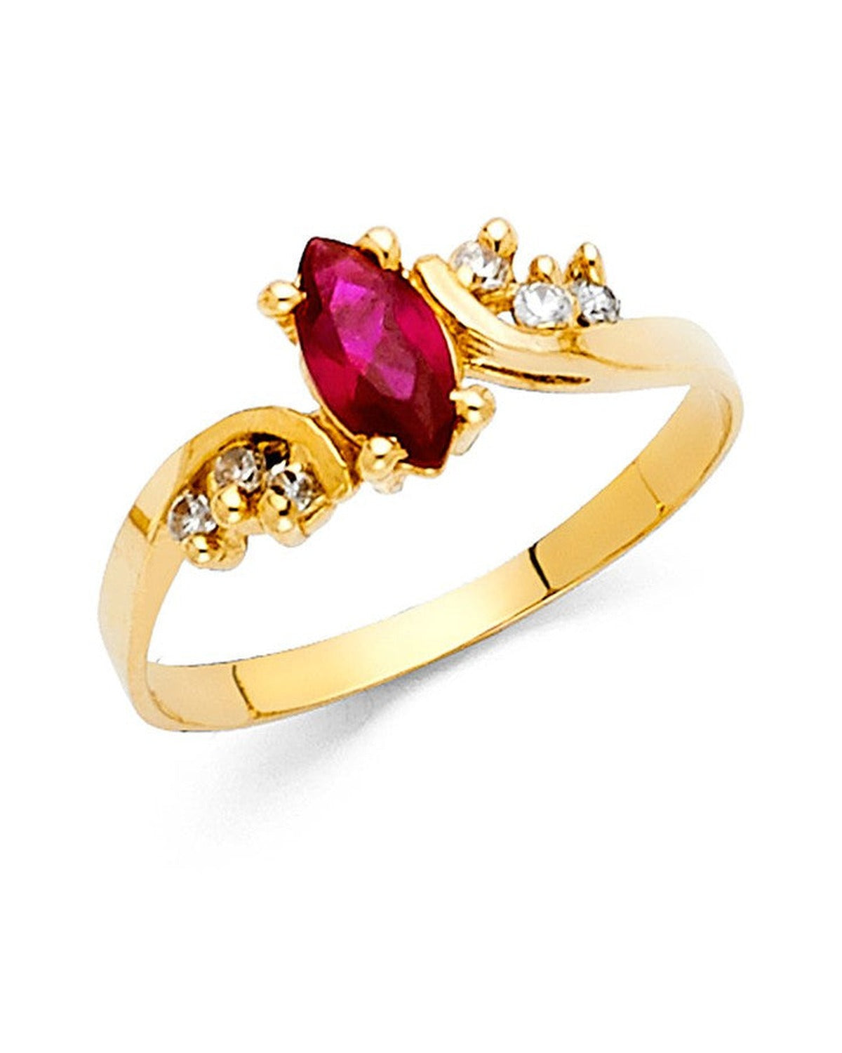 14K Yellow Gold CZ Fancy Ring (RG-2214)