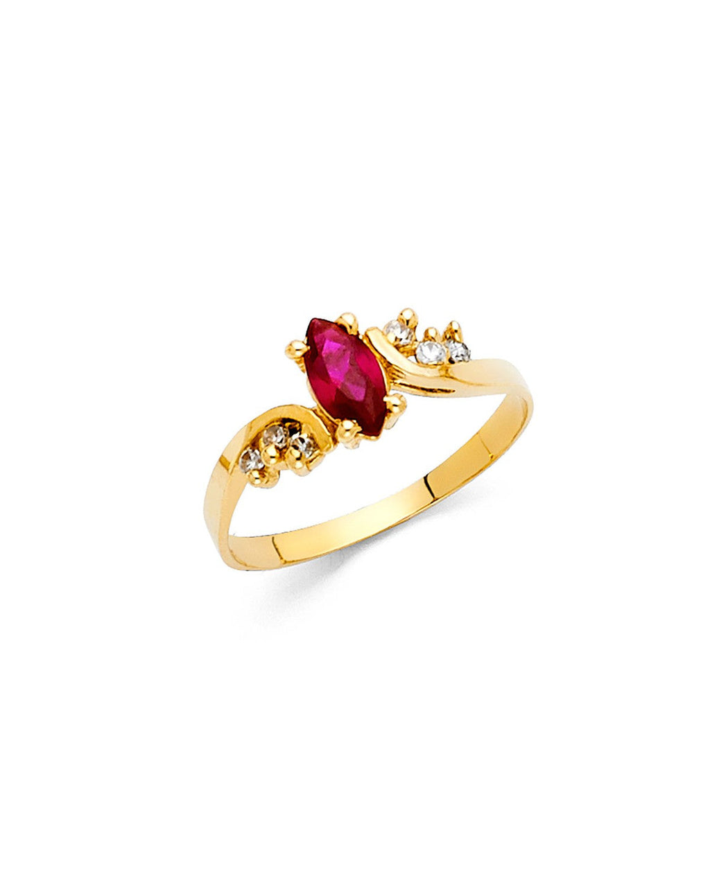 14K Yellow Gold CZ Fancy Ring (RG-2214)