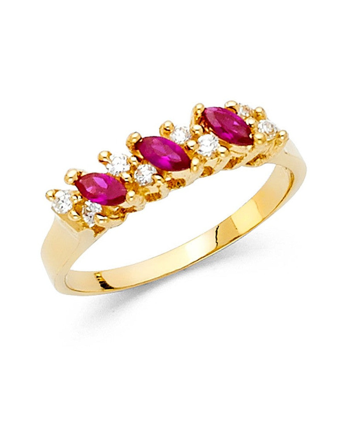 14K Yellow Gold CZ Fancy Ring (RG-2215)