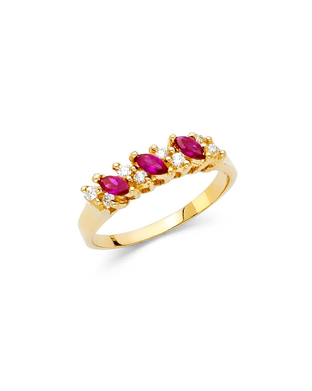 14K Yellow Gold CZ Fancy Ring (RG-2215)