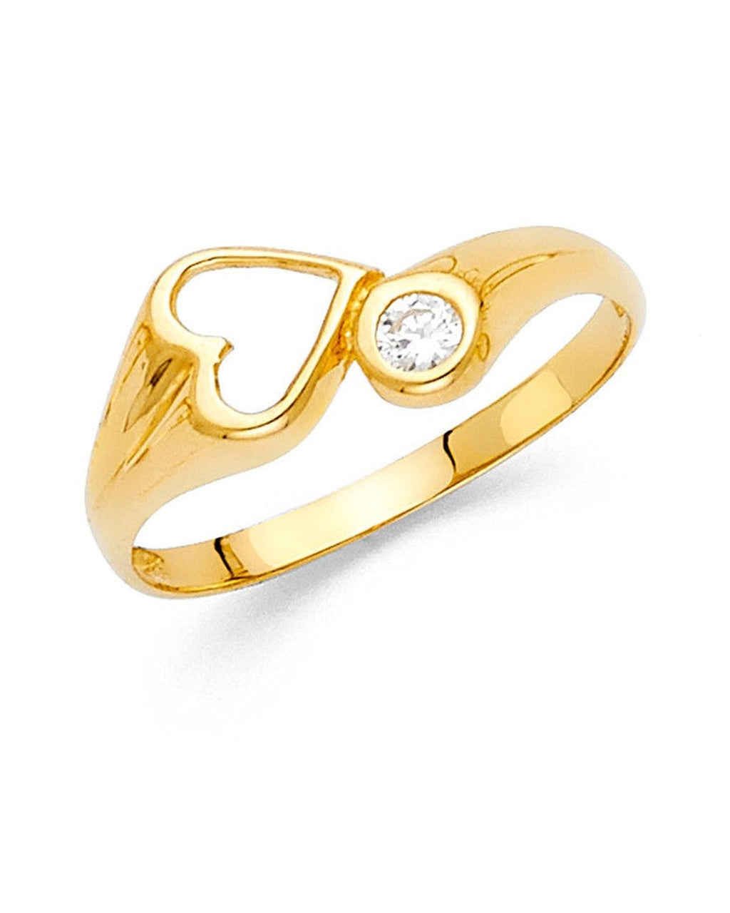 14K Yellow Gold CZ Fancy Ring (RG-2221)