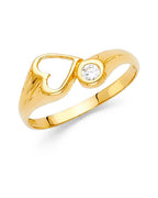 14K Yellow Gold CZ Fancy Ring (RG-2221)