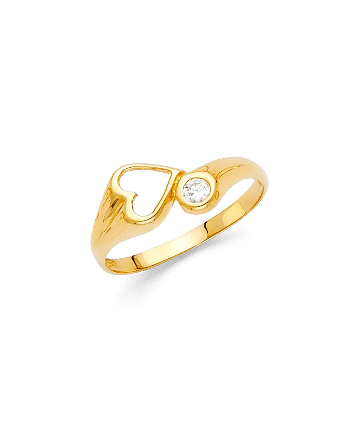 14K Yellow Gold CZ Fancy Ring (RG-2221)
