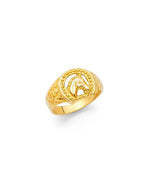 14K Yellow Gold Lucky Horse Shoe Babies Ring (RG-2288)