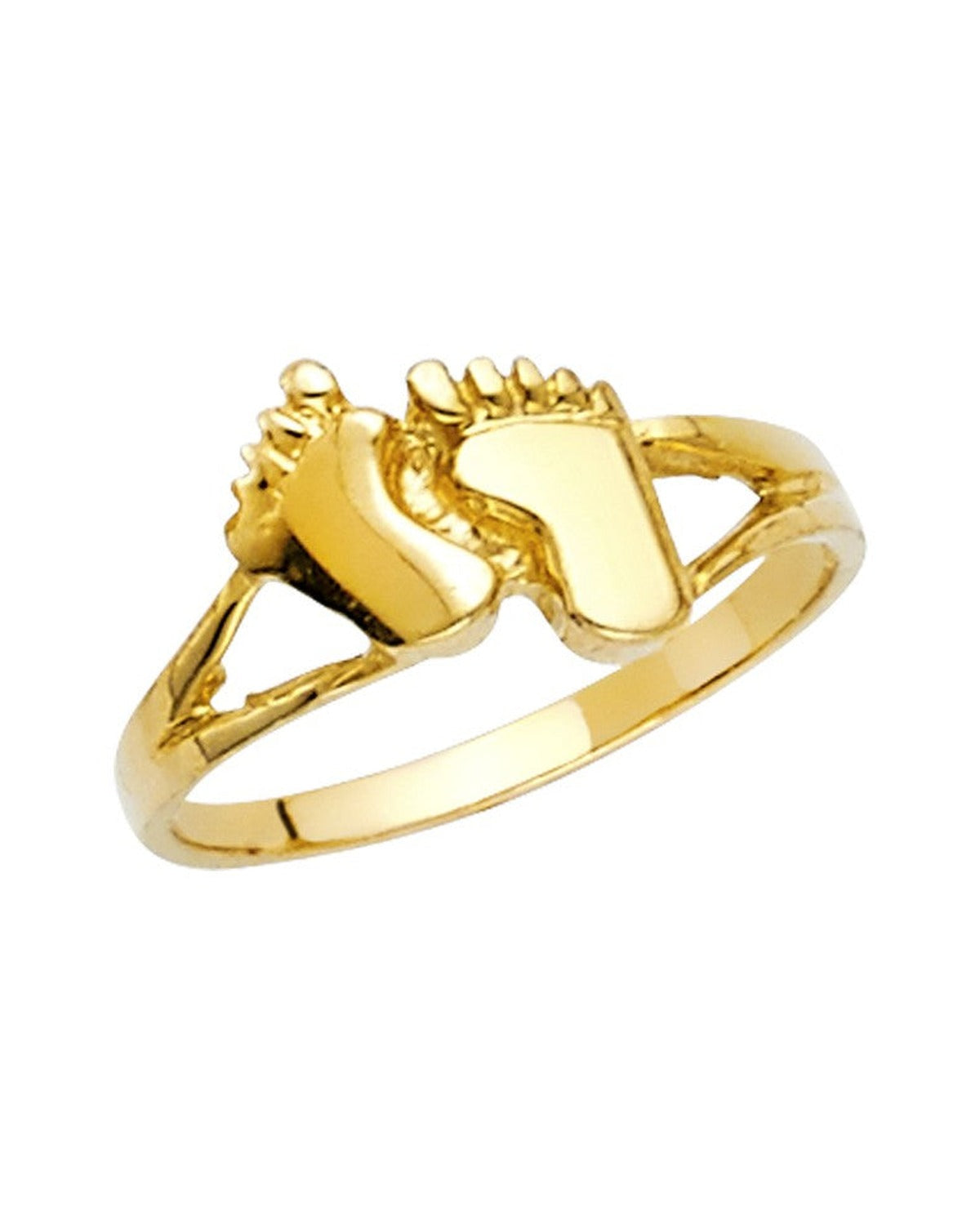 14K Yellow Gold Foot Babies Ring (RG-2292)