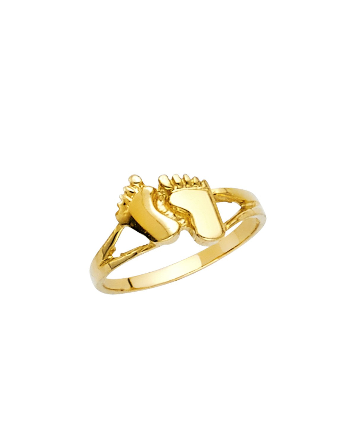14K Yellow Gold Foot Babies Ring (RG-2292)