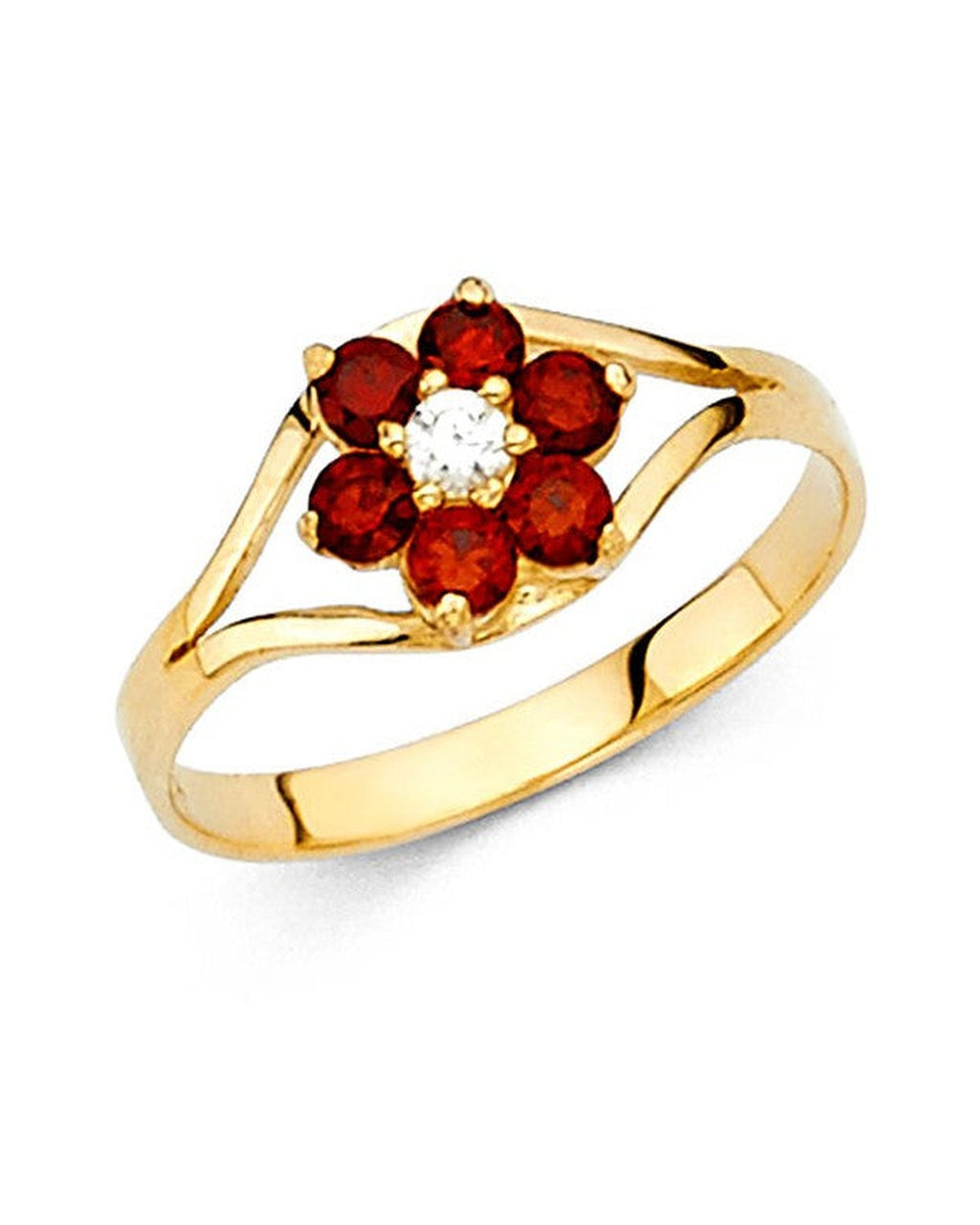 14K Yellow Gold CZ Birthstone Baby Ring (RG-2295)