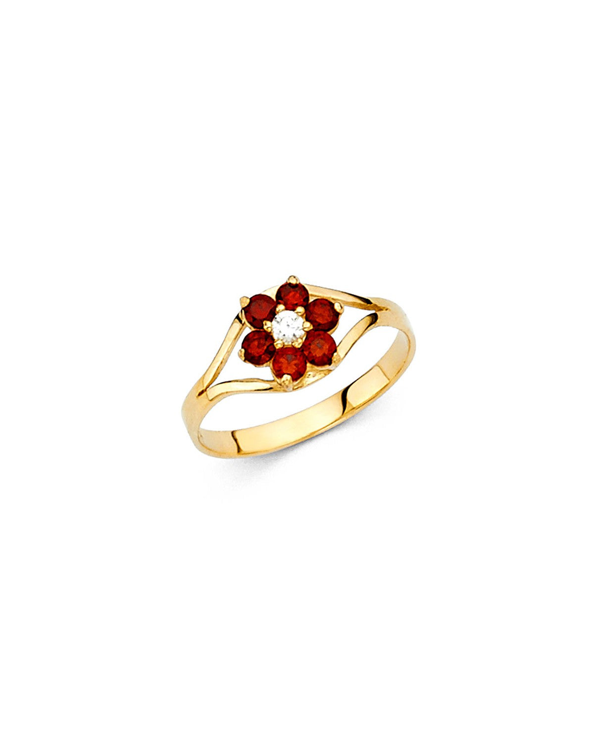 14K Yellow Gold CZ Birthstone Baby Ring (RG-2295)