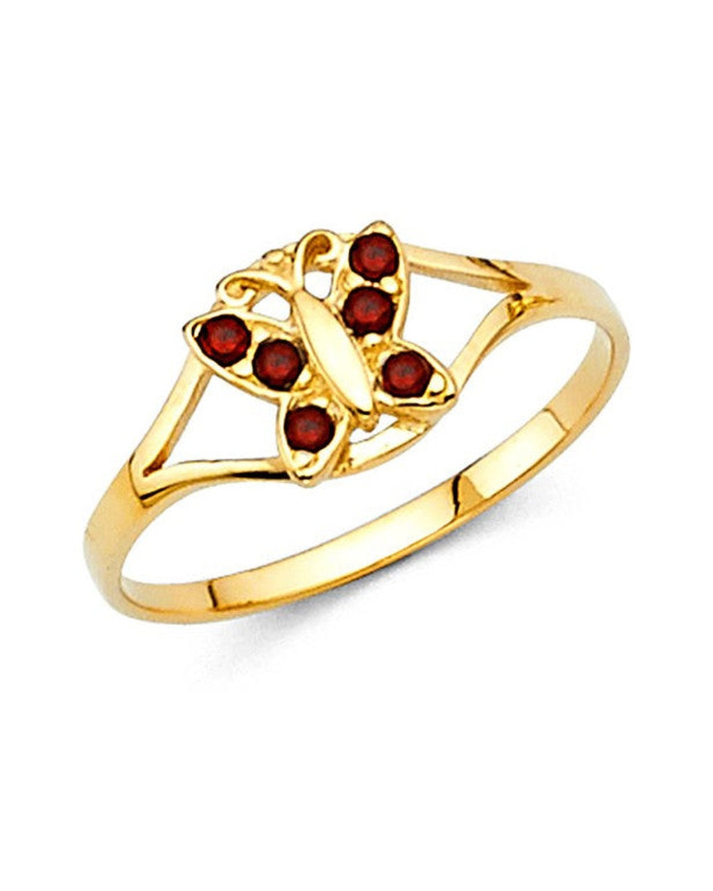 14K Yellow Gold CZ Birthstone Baby Ring (RG-2296)